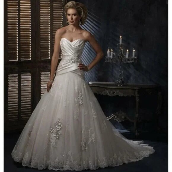 Maggie Sottero Haute Couture Isadora Wedding Dress Gown J1364 Size 10 - Picture 2 of 13